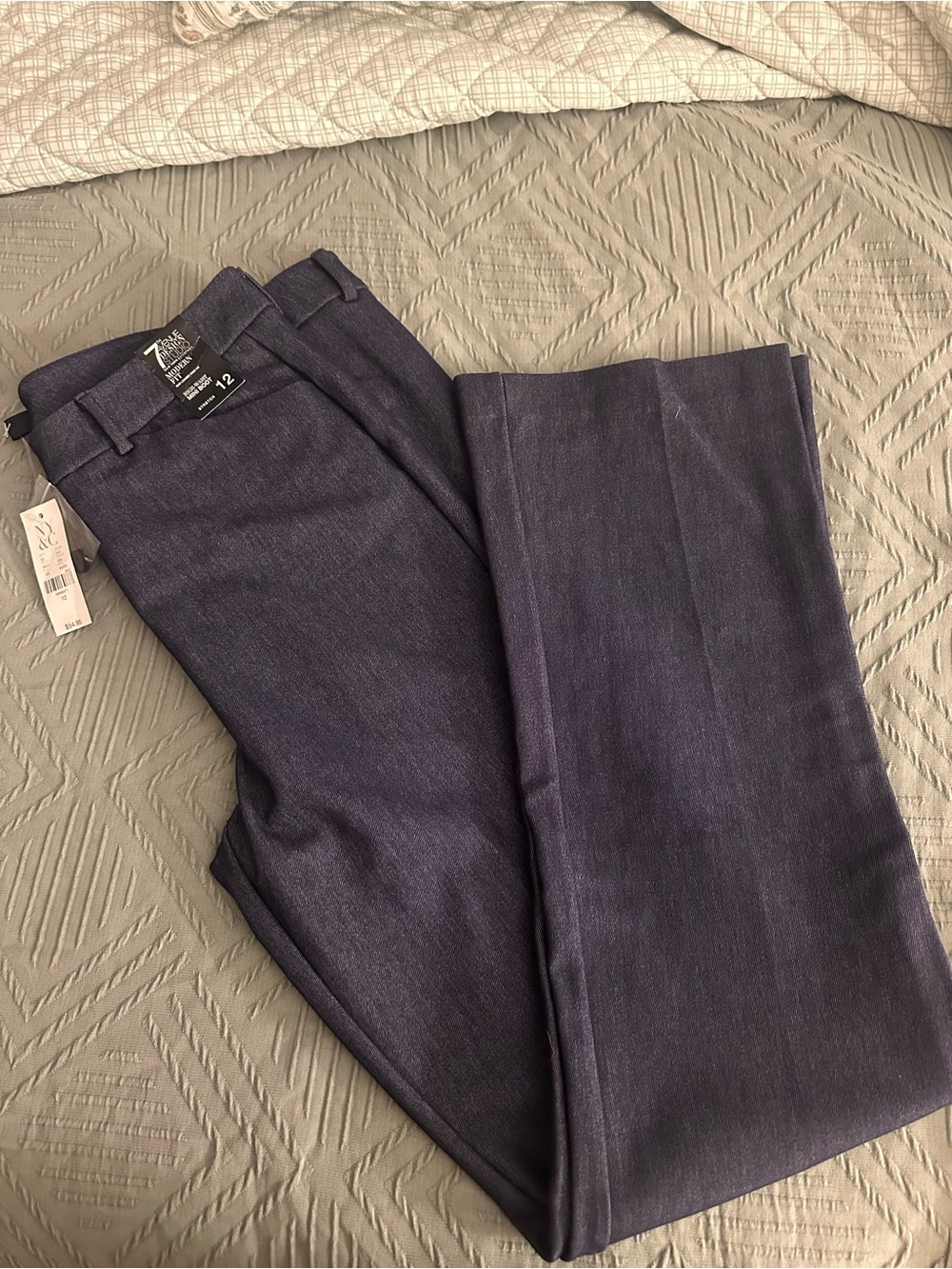 Women's Grey Straight-Leg Bootcut Dress Slacks Size 12